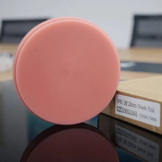 Flexible Acetal Pink 98 Disc Dental Cadcam PMMA Flexible Acetal Block 